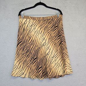 Lennie by Nina Leonard Skirt Womens PL Animal Tiger Print Ombre Y2K Mob‎ Wife